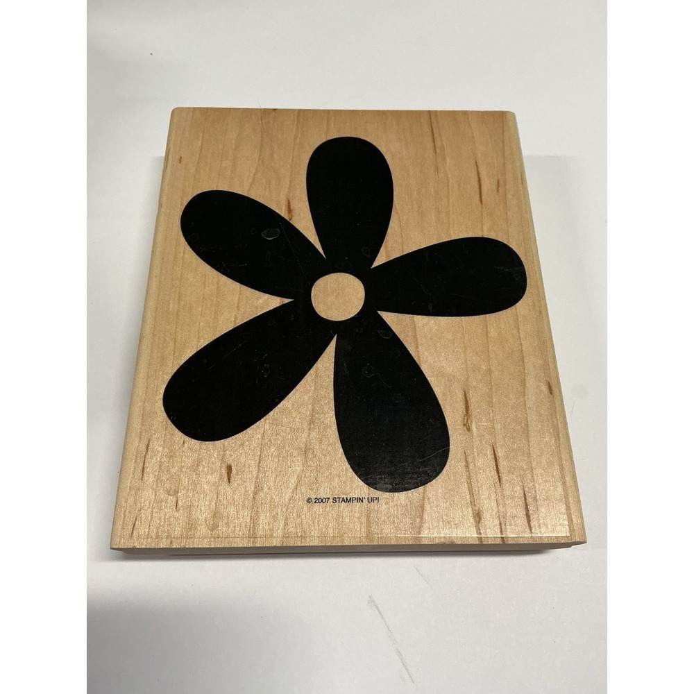 STAMPIN'‎ UP BIG BLOSSOM WOOD RUBBER STAMP  RETIRED 2007 LG 6" X 5"